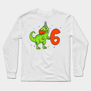 I am 6 with TREX - boy birthday 6 years old Long Sleeve T-Shirt